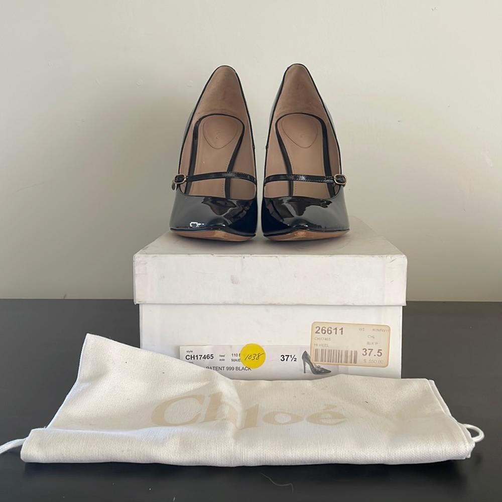 Chloe: black Mary Jane heels size 37.5/7